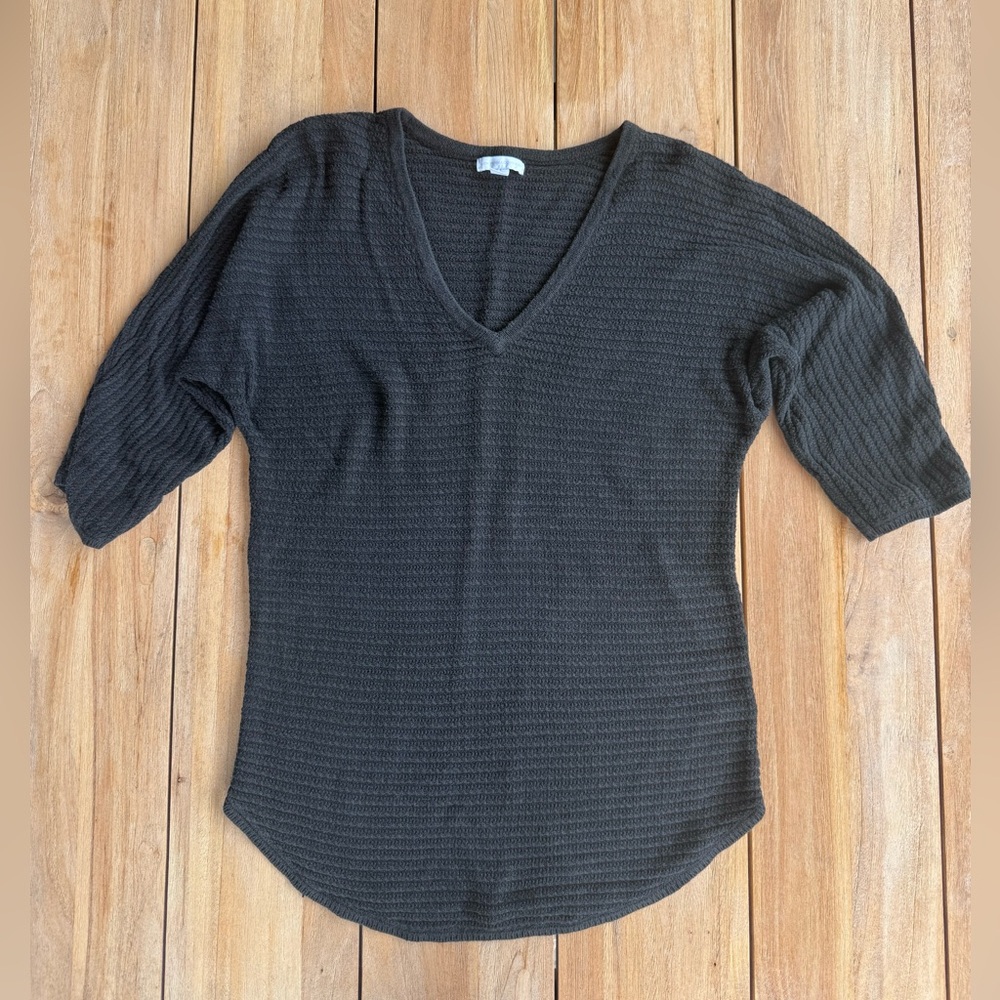 New York & Company Charcoal V-Neck Sweater